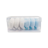 RS-468 WHITE/BLUE MAKE UP PUFF SET 6PCS