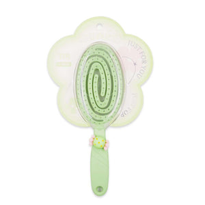 CM-9633 COMB FLOWER BLOSSOM OVAL HAIRDRESSING COMB GREEN