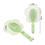 CM-9633 COMB FLOWER BLOSSOM OVAL HAIRDRESSING COMB GREEN