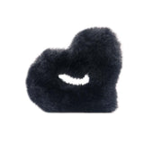 RANDOM COLOR PLUSH HEART SHAPED HAIR CLIP