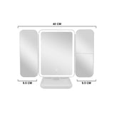 #0412 LED LIGHTED ADJUSTABLE ANGLE REMOVABLE MIRROR WHITE