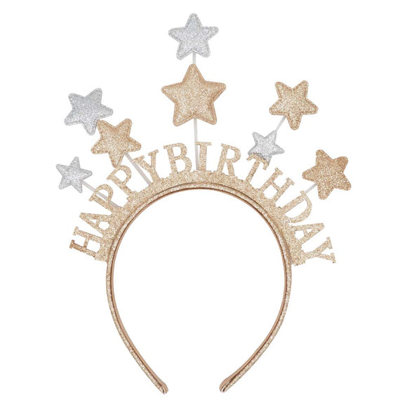 HAPPY BIRTHDAY HEADBAND GLITTERY